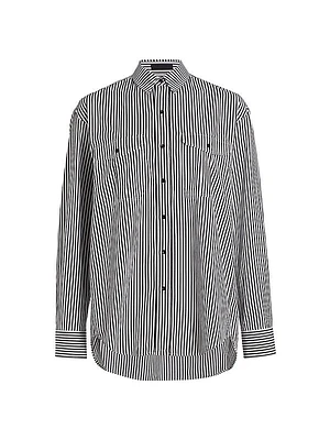 Oversized Striped Poplin Shirt