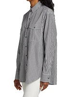 Oversized Striped Poplin Shirt