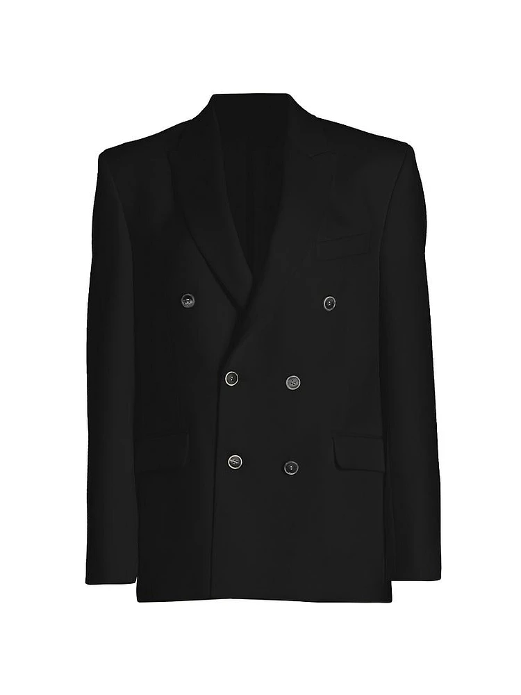 Double-Breasted Wool Blazer