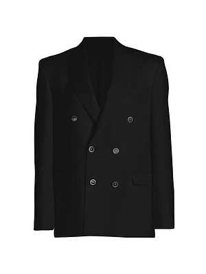 Double-Breasted Wool Blazer