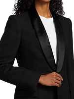 Single-Breasted Wool Tuxedo Blazer