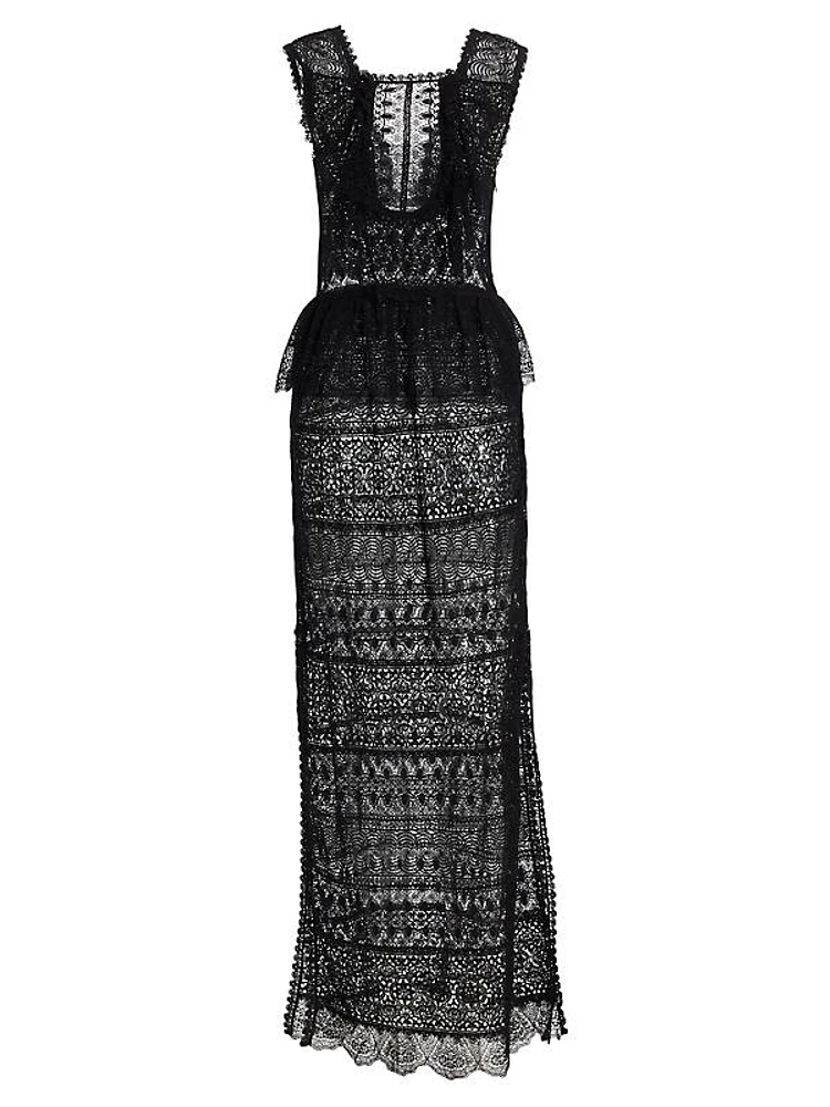 Lilia Sheer Lace Maxi Dress