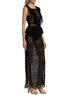 Lilia Sheer Lace Maxi Dress