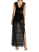 Lilia Sheer Lace Maxi Dress