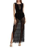 Lilia Sheer Lace Maxi Dress