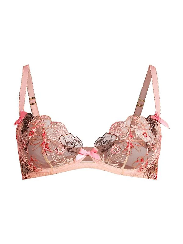 Zuri Embroidered Plunge Underwire Bra