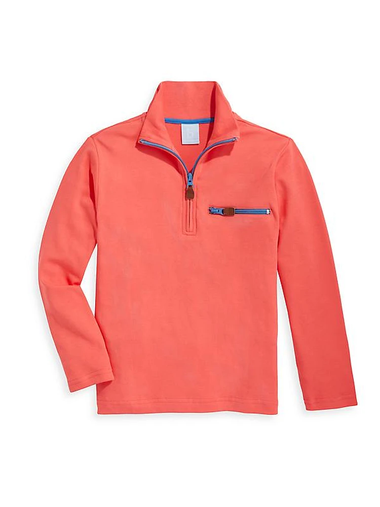 Little Boy's & Boy's Pima Half-Zip Sweater