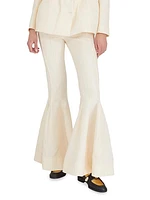 Celery Cloque Kick-Flare Pants