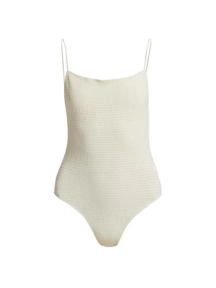 Smocked One-Piece Swimsuit