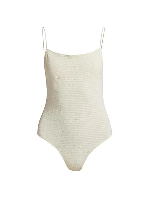 Smocked One-Piece Swimsuit