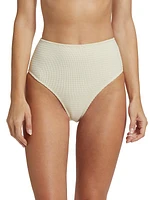 Smocked High-Waisted Bikini Bottom