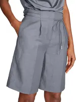 Parker Linen-Blend Wide-Leg Shorts