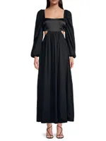 Orbison Balloon-Sleeve Maxi Dress