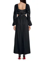 Orbison Balloon-Sleeve Maxi Dress