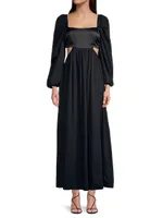 Orbison Balloon-Sleeve Maxi Dress