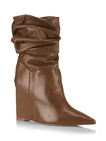 Ashlee Leather Wedge Boots