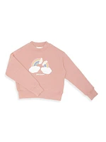 Little Girl's & Girl's Rainbow Crewneck