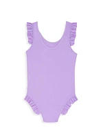 Little Girl's & Girl's One-Piece Rainbow Logo Swimsuit