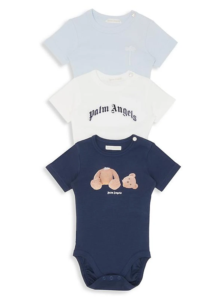 Baby Boy's 3-Pack Logo Cotton Bodysuit