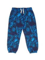 Little Boy's & Stamps Print Joggers