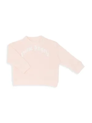 Baby Girl's Curved Logo Crewneck Sweater