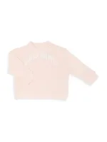 Baby Girl's Curved Logo Crewneck Sweater