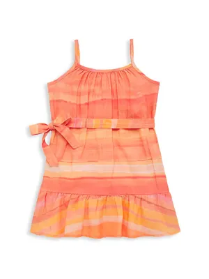 Little Girl's & Sarape Stripe Ruffle Sundress