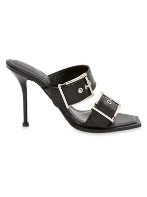 Buckle Leather Mules