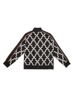 Little Boy's & Cross Print Piping Track Jacket