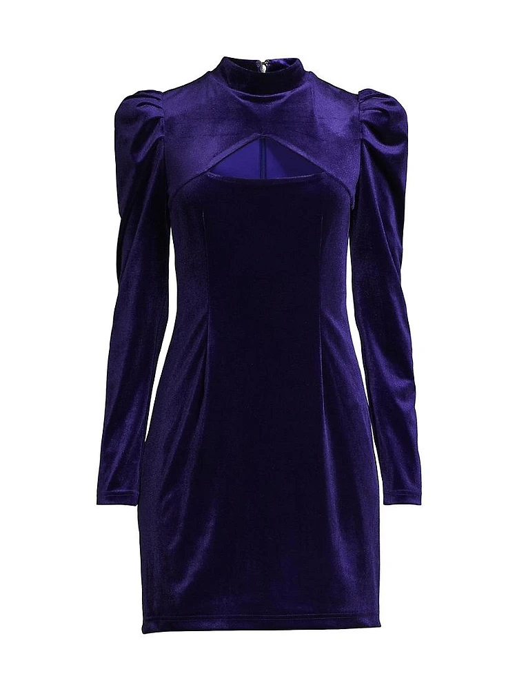 Velvet Mockneck Mini Dress