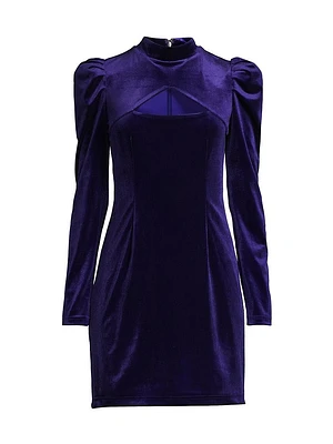 Velvet Mockneck Mini Dress