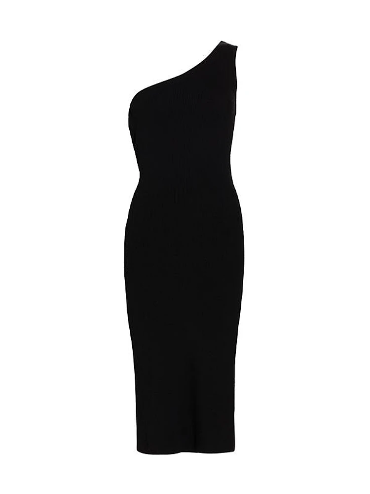 One-Shoulder Cowl Back Dress