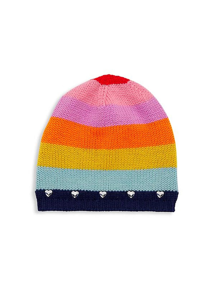 Girl's Carolyn Rowan x Stephanie Gottlieb Rainbow Striped Wool Hat