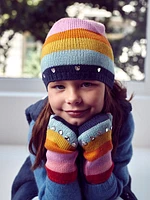 Girl's Carolyn Rowan x Stephanie Gottlieb Rainbow Striped Wool Hat