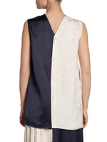 Colorblocked Woven Sleeveless Top