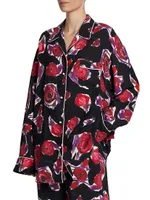 Rose-Print Long-Sleeve Shirt