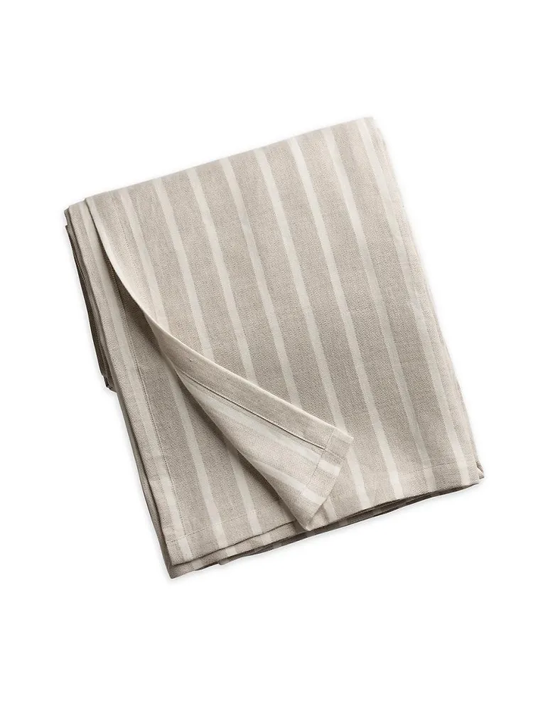 Meadow Stripe Cotton-Linen Blanket