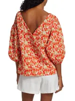 MICHELLE SMITH x Saks Amalfi Three-Quarter Sleeve Top