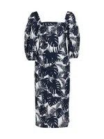 MICHELLE SMITH x Saks Gemma Balloon-Sleeve Midi-Dress