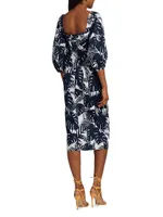 MICHELLE SMITH x Saks Gemma Balloon-Sleeve Midi-Dress