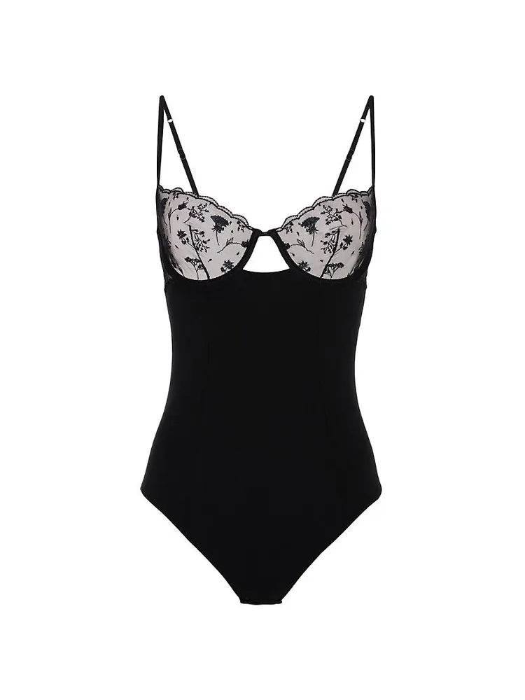 Midnight Botanica Mesh Bodysuit