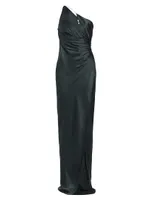 Asymmetric Silk One-Shoulder Gown