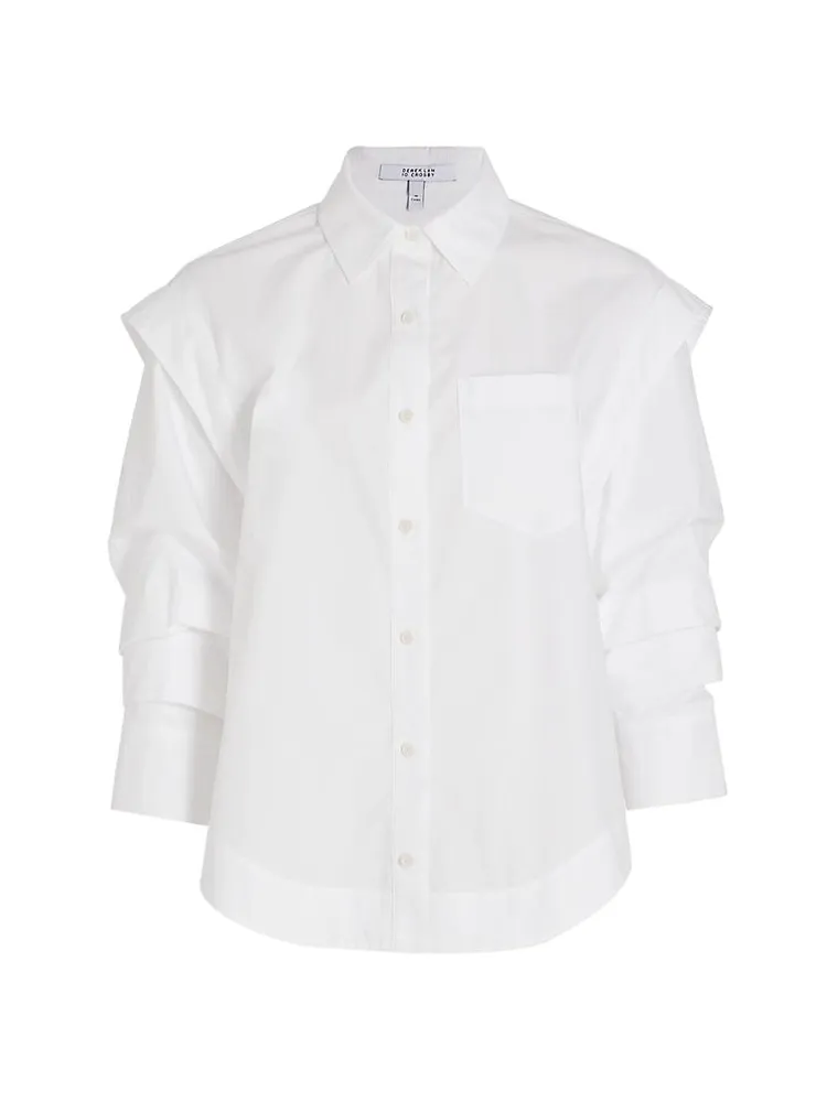 Marley Ruched Sleeve Button Down