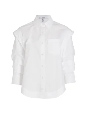 Marley Ruched Sleeve Button Down