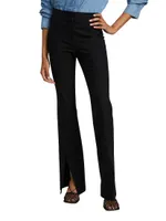 Maeve Slit-Hem Flare Trousers