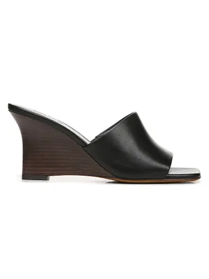 Pia 75MM Leather Wedge Sandals