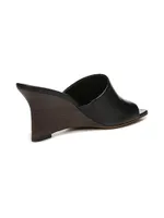 Pia 75MM Leather Wedge Sandals