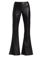 Flared Nappa Leather Trousers