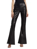 Flared Nappa Leather Trousers