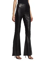 Flared Nappa Leather Trousers